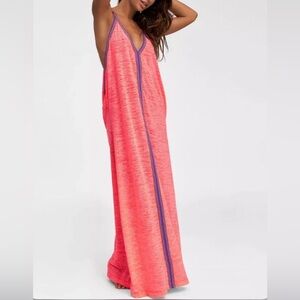 Pitusa Inca sundress petite coral pink purple burnout cover up maxi dress